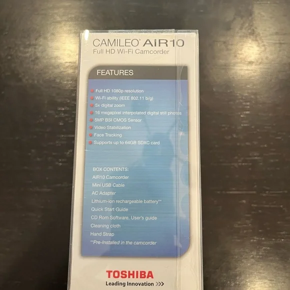 Toshiba Camileo AIR10 NWT Full HD WI-FI Camcorder - Picture 4 of 6